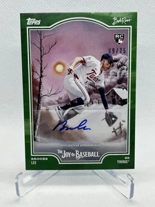 2025 Topps x Bob Ross The Joy Of Baseball Brooks Lee GREEN RC Rookie AUTO #9/75 - Bild 1 von 7