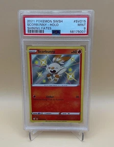 2021 Pokemon Sword & Shield #SV015 Scorbunny-Holo Shining Fates PSA 10 - Picture 1 of 2