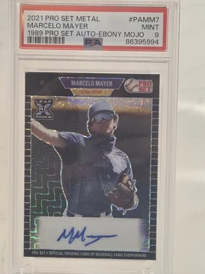 2021 Leaf Pro Set Metal MARCELO MAYER '89 Pro Set RC AUTO Ebony Mojo #/5 PSA 9 - Image 1 of 3