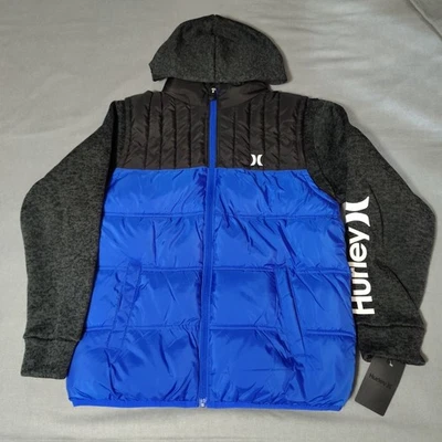 Hurley - Niños Talla Grande - Chaqueta Chaleco Puffer - Azul/Negro/Gris - Precio de venta sugerido por el fabricante $75 Foto 1 de 4