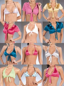 Lot Sexy Tops Cover Up Bikini Bra Tie Go-go Dancer Stripper Club Rave S M L - Picture 1 of 24