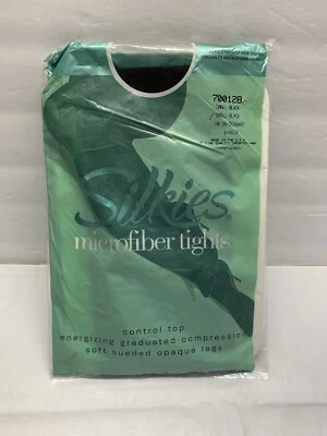 Silkies Microfiber Tights #700128 Small Black control top Pantyhose - Image 1 of 4