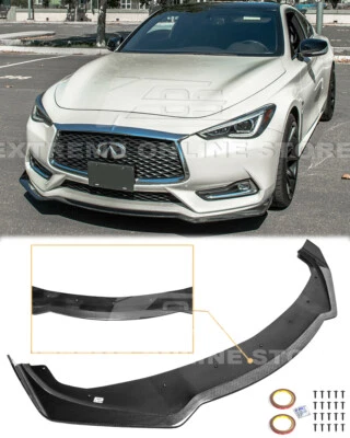 Labio delantero de fibra de carbono para divisor estilo rendimiento pista Infiniti Q60 17-Up Foto 1 de 4