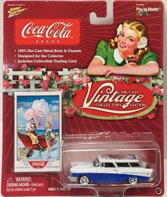 COCA~COLA   1957  '57 CHEVY NOMAD  - OLD MAN & HIS BOAT WITH BOTTLES AND GIRL - Image 1 of 4