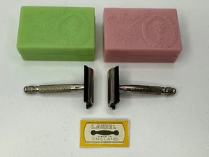 2 Vintage The Laurel 3 Piece Ladies Boudoir Safety Razor  Made in England - Bild 1 von 12