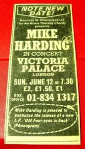 Mike Harding London Gig Vintage ORIG 1977 Press/Mag ADVERT 4"x2"Folk Rock/Comedy - Picture 1 of 3