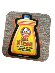 Wacky Packages Minis Series 1 MRS. KLEAN Adesivo 2020 Bordo Rosso - Foto 1 di 1