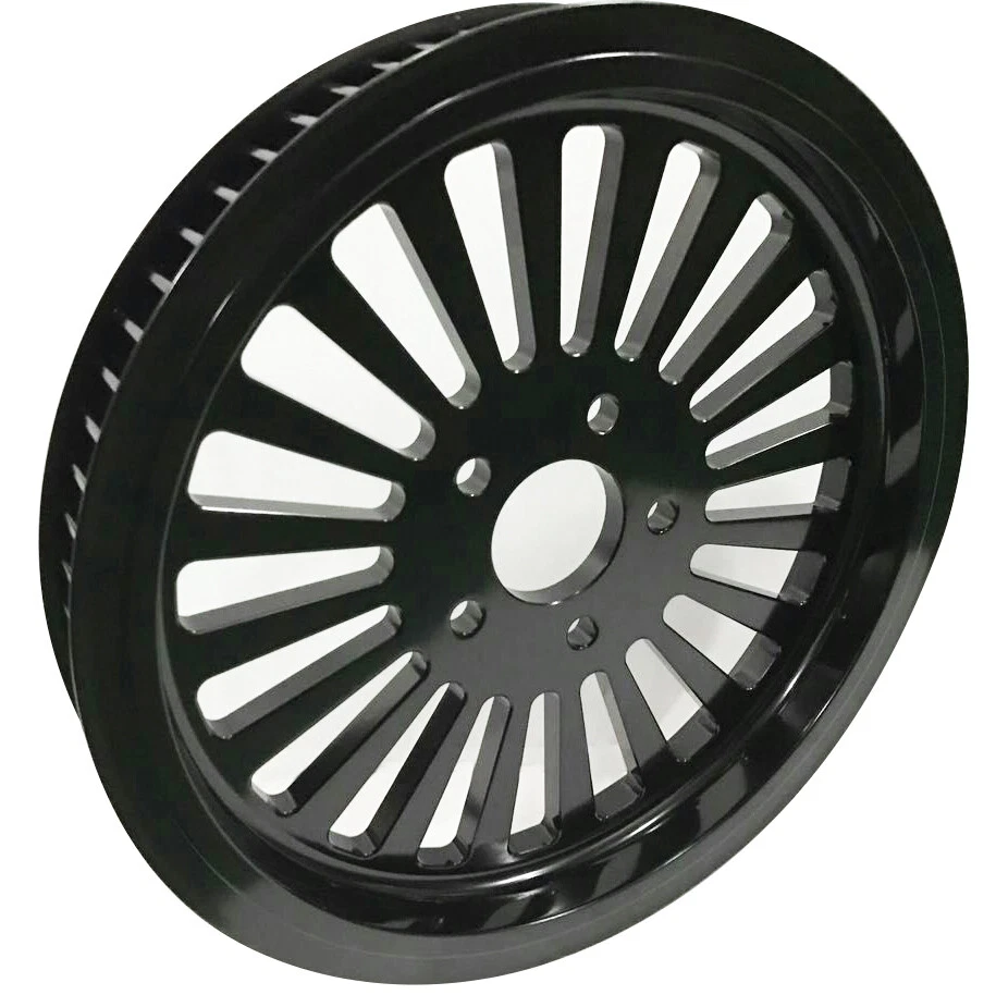 FAT SPOKE BLACK 65 TOOTH PULLEY 1.5" WIDE HARLEY DYNA SOFTAIL TOURING FXR 86-99 - Image 1 of 1
