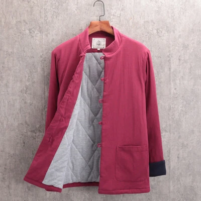 Tang Style Men's Padded Autumn Winter Casual Cotton Linen Cotton Coats Jackets - Image 1 of 4