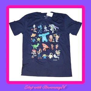 Disney Pixar Shirt Size Large Navy Blue with Favorite Characters - Picture 1 of 3