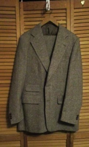 VTG-MENS JOHN WEITZ WOOL 3 PIECE SUIT-BR. TWEED-USA-SEE MEASUREMENTS FOR SIZE - Picture 1 of 24