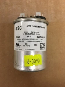 RUN CAPACITOR 15 MF 370 VAC 50/60 HZ CSC - Picture 1 of 4