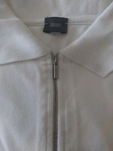 Joop Vintage White Polo Shirt Men XL White Single Stitch 3/4 Zipper/ Pocket - Picture 1 of 12