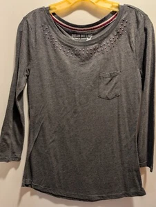 Dream Out Loud Selena Gomez Juniors Medium Gray Beaded Blouse - Picture 1 of 7