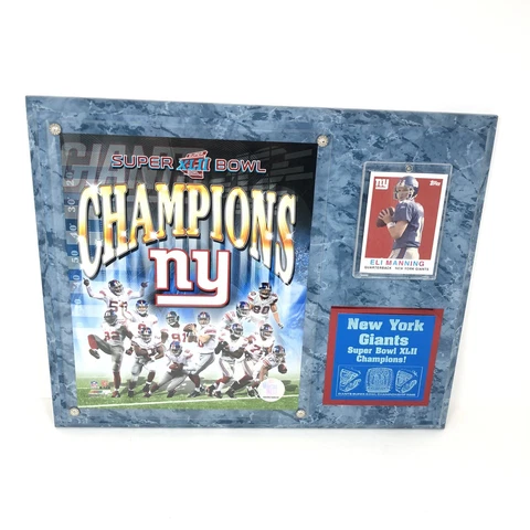 New York Giants Super Bowl XLII  Champions Eli Manning Quarterback Plaque 15x12 Cover