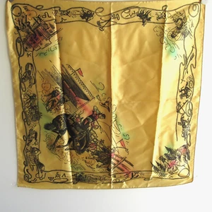 Vintage Cowboy Bandana Kerchief Air Brushed Rodeo/1940's 50's USA - Picture 1 of 8