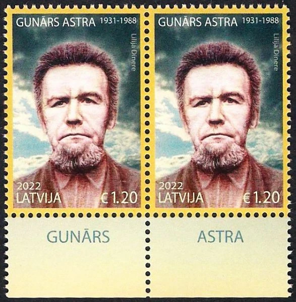 Latvia 2022 (07) Latvian Soviet dissident - Gunars Astra (pair with name) - Image 1 of 1