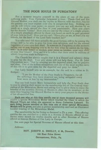 c1900 Germantown Pennsylvania Rev. Skelly send money for Poor Souls in Purgatory - Picture 1 of 3