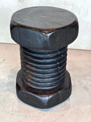 Schraubenhocker, Pflanzensäule, Hocker, Holz, H.45 cm, Beistelltisch, Sitzmöbel - Bild 1 von 4