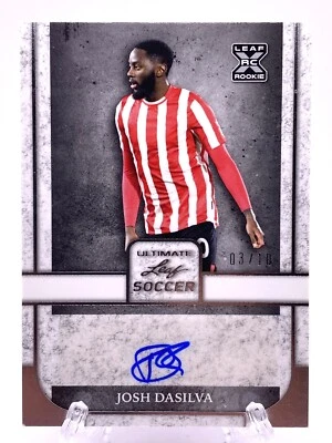 2022 Leaf Ultimate Soccer Rookie Silver Auto JOSH DASILVA 3/10 #BA-JD3 RARE! - Image 1 of 2