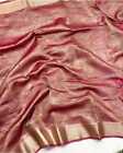 Handloom Crush Tissue Silk Saree, Shinny Texture, Zari Weaving Border