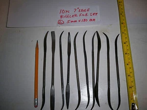 10pc RIFFLER FILES SET- HOBBY -JEWLERY- METAL FILING FILE 5MM X 180MM 7" L - Picture 1 of 1