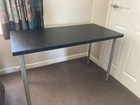 Ikea Linnmon Desk Table Black 120 X 60 Cm With Silver Adils Legs