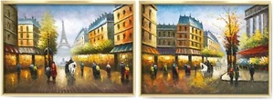 Pinturas al óleo nuevas, (2) sin abrir enmarcadas, 12x16 de otoño urbano paisaje callejero - Imagen 1 de 11