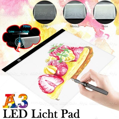 A3 LED Dimmbar Lichttisch Leuchttablet Tracing Lightpad Board Zeichenbrett USB - Bild 1 von 4