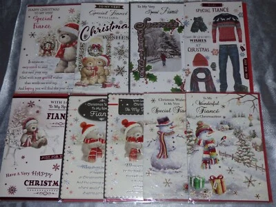 FIANCE (MALE) CHRISTMAS CARD ME TO YOU TATTY TEDDY CUTE BOYFRIEND PARTNER