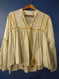 Barok Paris Blouse 3/4 Sleeve Boho Top Shirt Oversized Women's Size S/M - Picture 1 of 7