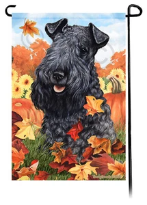 Bandera de jardín Falling Leaves - Kerry Blue Terrier - Imagen 1 de 1