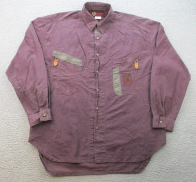 Camisa De Colección Y2K Desteñida Gloria Tejida Botón Cremalleras Extra Grandes Acolchada Grunge Oscura Foto 1 de 4