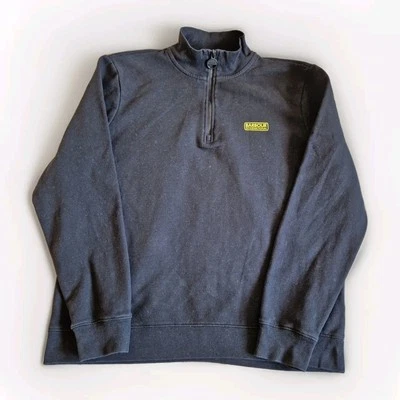 Barbour International Pullover Mens Medium Black 1/2 Zip Half Zip Long Sleeve  - Image 1 of 4