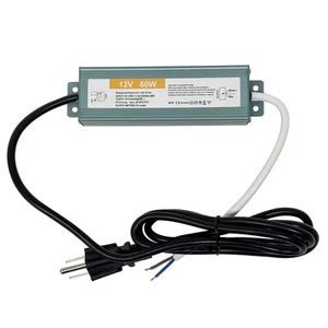 60W 12V LED Power Supply Waterproof IP67 LED Light Driver, 110V AC to 12V DC 5A - Picture 1 of 7