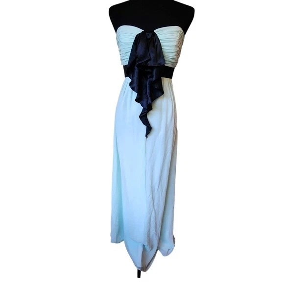 Vestido de noche Ted Baker London de seda verde menta largo completo con lazo Foto 1 de 4