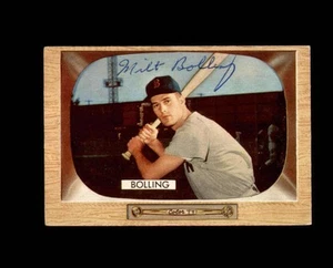 Milt Bolling Firmado 1955 Bowman Boston Red Sox Autografiado - Imagen 1 de 2