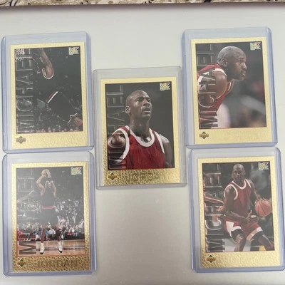 Juego de 5 cartas Michael Jordan 1996 Upper Deck Ball Park raro lámina dorada Foto 1 de 4