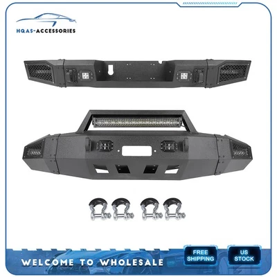 For 2010-2018 Dodge Ram 2500 3500 Front Rear Bumper w LED Lights D-rings Winch - Изображение 1 из 4