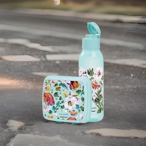 Tupperware Vera Bradley Lunch Set Sea Air Floral Bottle Sandwich Keeper New - Imagen 1 de 1