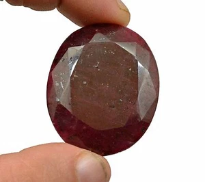 117.50 CT NATURAL CERTIFIED EARTH MINED HUGE RED RUBY OVAL SHAPE LOOSE GEMSTONE - Picture 1 of 3