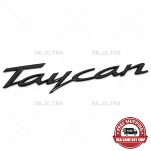 Gloss Black TAYCAN Logo Letters Rear Badge Liftgate Emblem Deck Lid - Picture 1 of 4