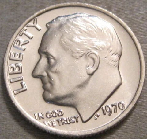 SELLING AS SHOWN - 1970 P UNCIRCULATED ROOSEVELT DIME *** FROM MINT SET *** 354 Cover