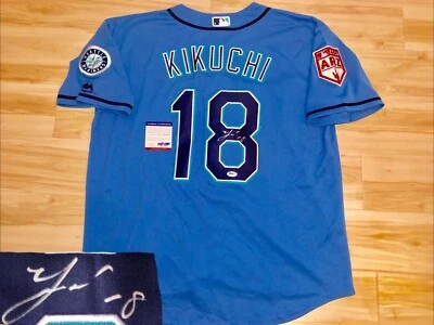 YUSEI KIKUCHI HAND SIGNED SEATTLE MARINERS JERSEY PSA DNA AUTHENTICATION - Image 1 of 4
