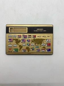 Vintage SEIKO Quartz World Time Alarm Travel Clock Card Japan 1990 - Picture 1 of 20