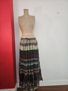 Maxi Falda Boho Hippie Algodón Vintage Original Años 70 Talla Única - Imagen 1 de 13