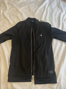Black Volcom bomber jacket with white accents Mint Condition - Picture 1 of 4