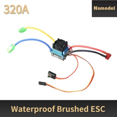 320A 3S with Fan 5V 3A BEC T-Plug Waterproof Brushed ESC For 1/10 RC Car - Image 1 of 4