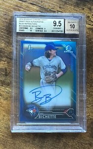 2016 Bowman Chrome Draft Pick Auto Blue Refractor Bo Bichette /150 RC BGS 9.5/10