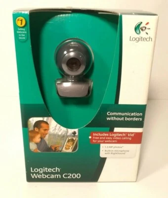 Logitech Webcam C200 W/ Built In Microphone & Logitech Vid NEW - Image 1 of 4